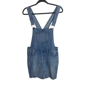 Kancan Size Medium Overall Bibs Denim Skirt Dress Lightwash Western Rodeo